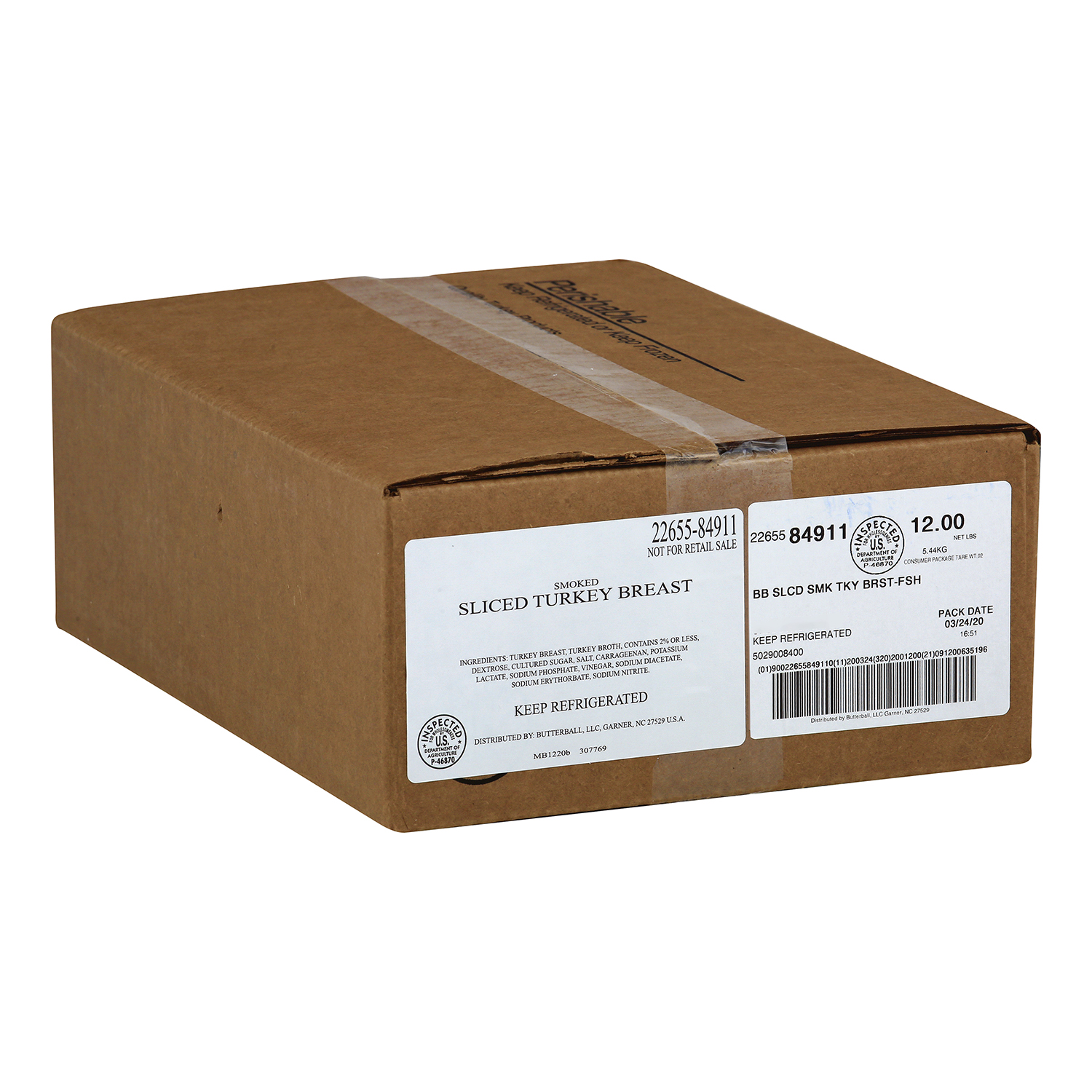 Sliced Smoked Turkey Breast, 0.75oz.
